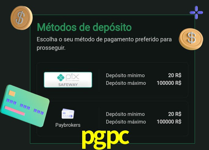 O cassino pgpc oferece uma grande variedade de métodos de pagamento